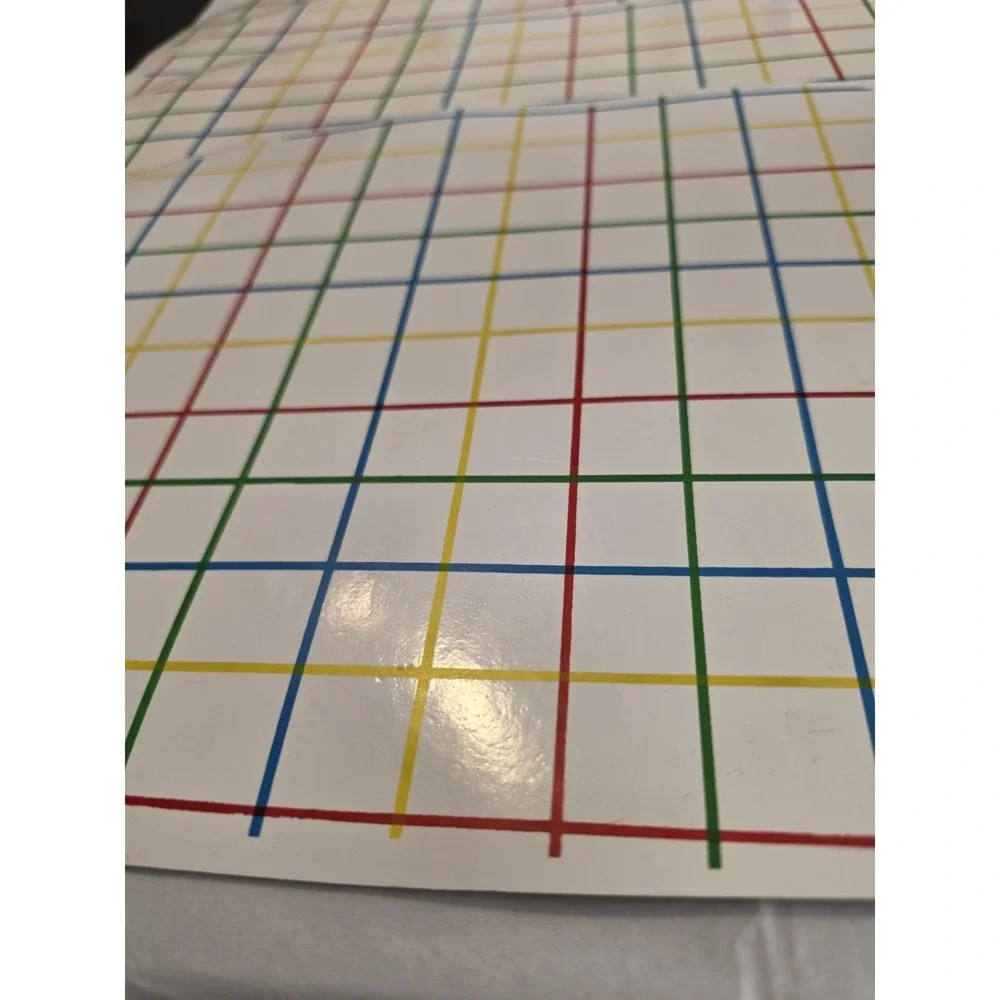 Kane Industries Set of 4 Placemats Multicolor Grid Retro Modernist 17.5x11